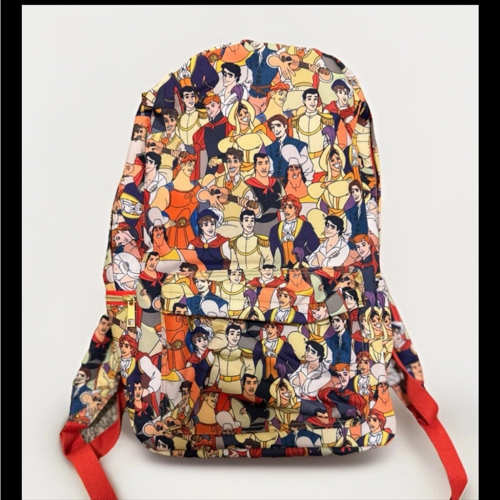 Disney Multicolor Character Print Kids Backpack - Red Straps